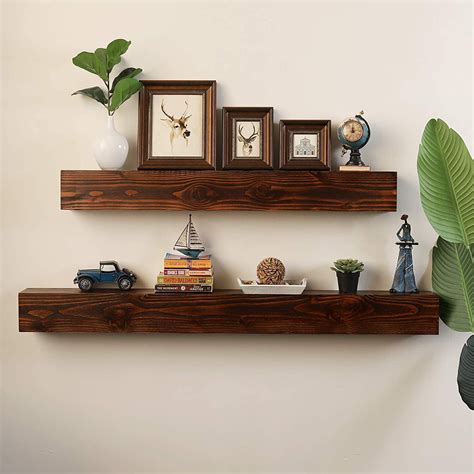 Welland 60 Inch Fireplace Mantel Shelf Real Wood Floating Wall Shelf