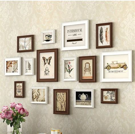 15 Pieces One Set Of Different Size Solid Wood Picture Photo Frame Set