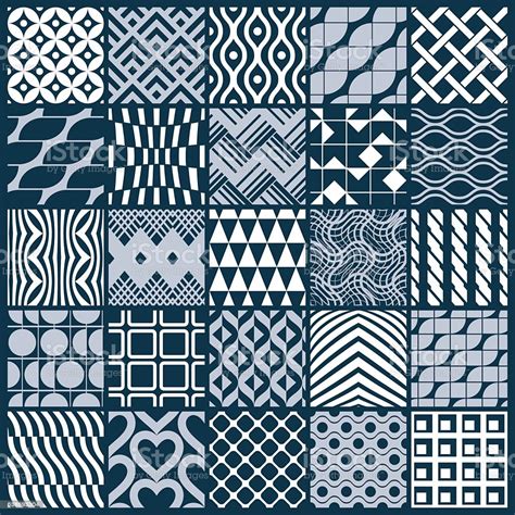 Set Of Vector Endless Geometric Patterns Composed With