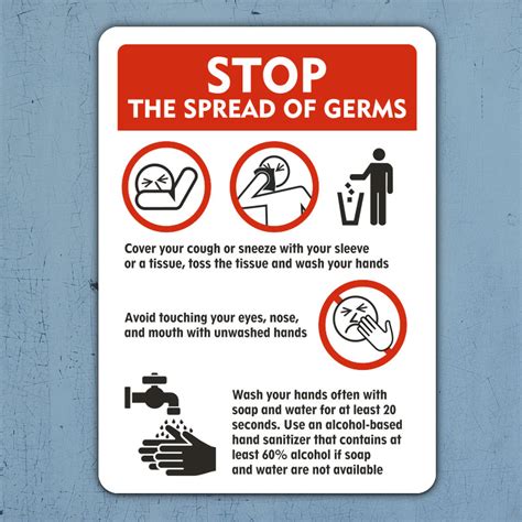 Stop The Spread Of Germs Sign D5883 By