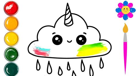 How To Draw A Unicorn Cloud Youtube