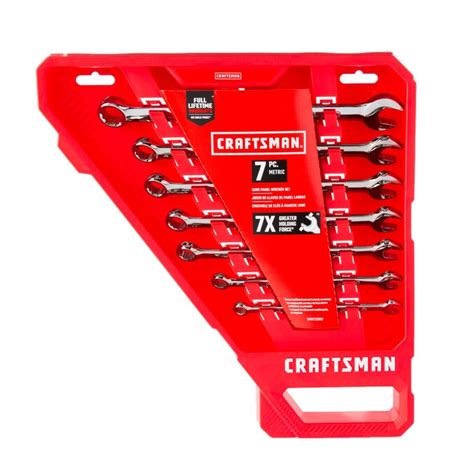 Craftsman 7 Piece 12 Point Metric Standard Combination Wrench Set In