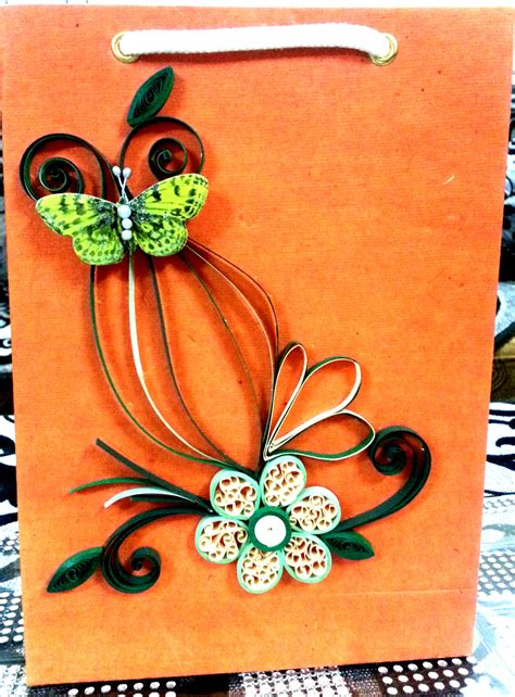 Handmade birthday gifts with paper. Handmade quilled Gift Bags- Paper Quilling-Online Shopping-