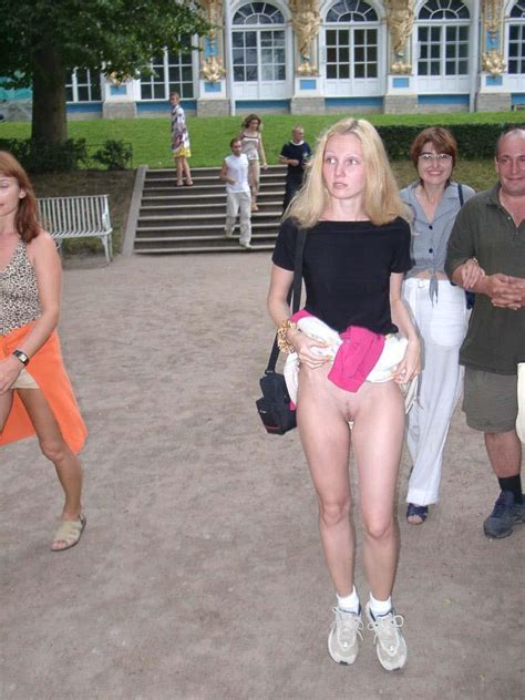 Crazy Russian Amateur Exhibitionist Flashes At Very Public Placess
