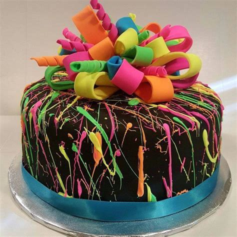 Pin By Monica Rojas On Tortas Neon Cakes Splatter Cake Cake