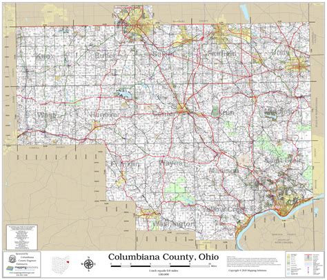 Columbiana County Ohio 2020 Wall Map Mapping Solutions