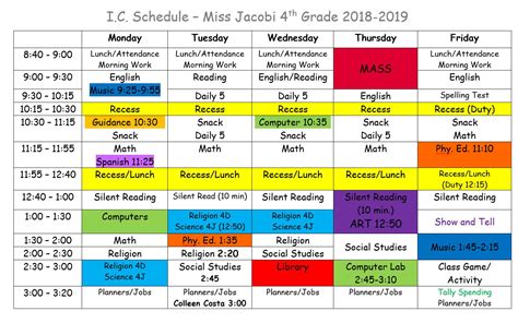 Madeline Jacobi Class Schedules Regis Catholic Schools