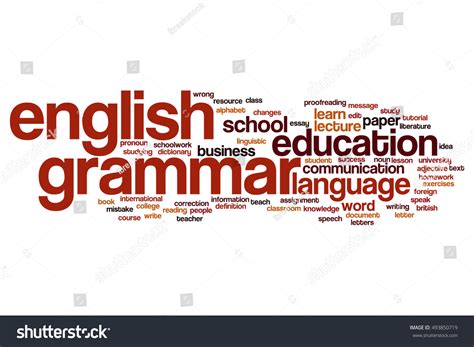 English Grammar Word Cloud Concept Stock Illustration 493850719