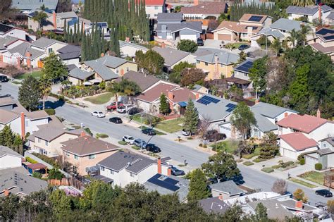 Aerial View Of Residential Neighborhood In San Jose South San
