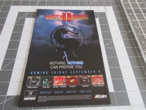1994 Nothing Nothing Can Prepare You Mortal Kombat Ii Video Game Ad 8