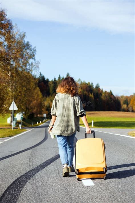 Girl Traveler And Suitcase Stock Photo Image Of Beauty 166834660