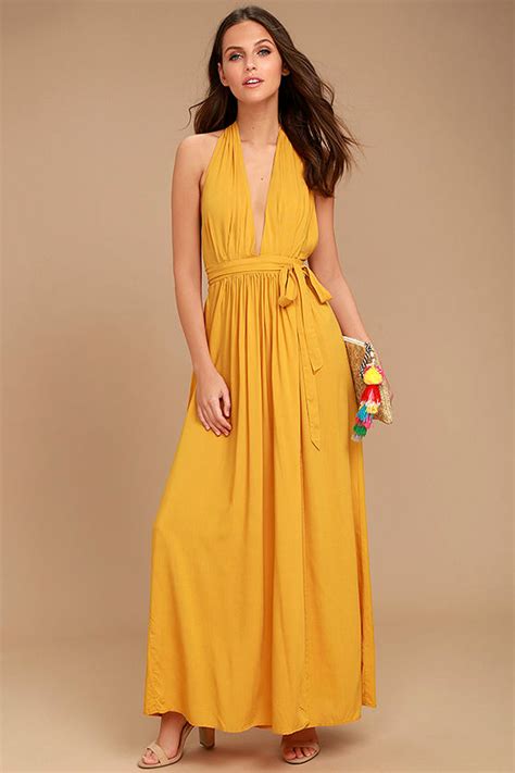 Magical Movement Mustard Yellow Wrap Maxi Dress Best Maxi Dresses Yellow Maxi Dress Maxi Dress
