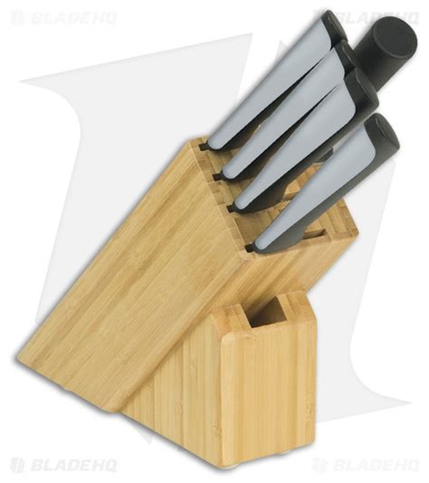 Kai Luna 6 Piece Kitchen Knife Set W Wood Storage Block