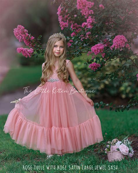 Tulle Flower Girl Dress Rustic Lace Flower Girl Dress Sleeveless