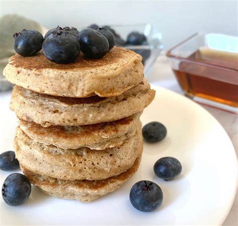Vegan Fluffy Oat Flour Pancakes Gf Oil Free Wholesome Crumbs