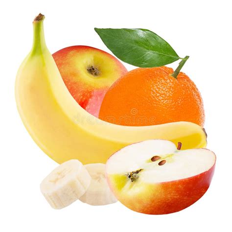 Isolated Apple Banana And Orange On White Background Stock Image