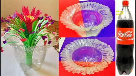 How To Make Flower Vase From Waste Plastic Bottles Recycled Craft