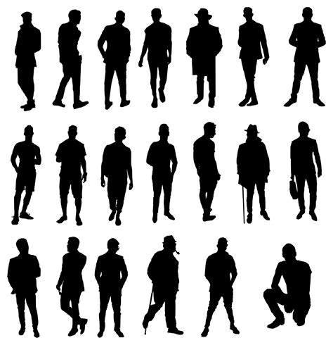 20 Man Silhouette PNG Transparent OnlyGFX