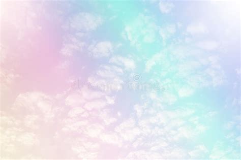 Beautiful Colorful Sky Pastel With White Clouds For