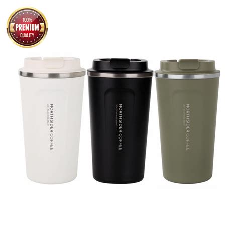 TUMBLER KOPI 380ML & 510ML HITAM - STAINLESS STEEL VACUUM MUGS