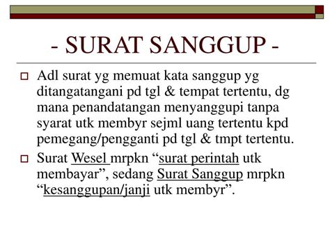 Semua tentang pengaturan surat sanggup, sifat surat sanggup, karakteristik surat sanggup, sampai contoh surat daftar isi. Pengertian Surat Sanggup / Doc Pengertian Surat Berharga ...