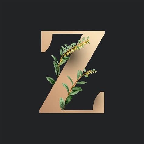 Botanical Capital Letter Z Vector Premium Image By Aum