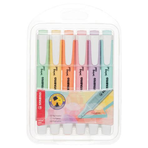 Stabilo Swing Cool Highlighter Pen Pastel Pack Of 6 Assorted Colours