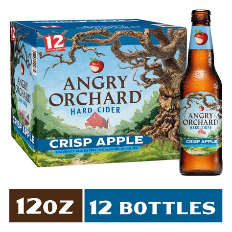 Angry Orchard Crisp Apple Hard Cider 12 Pack 12 Fl Oz Bottles 5 Abv