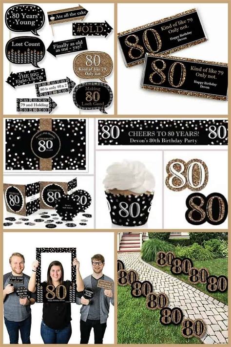 They have a swimming pool, so the kids had lots of fun swimming all day. 80th Birthday Party Ideas - Festive black and gold 80th ...