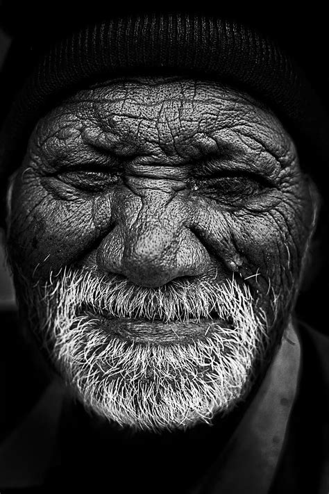 Old Black Male White People Senior Person Man Portrait