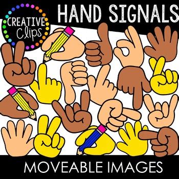 Moveable Images Hand Signals Creative Clips Clipart TPT
