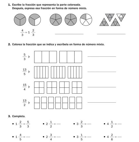 📚ejercicios De Lectura Y Escritura De Fracciones Pdf Imprimir