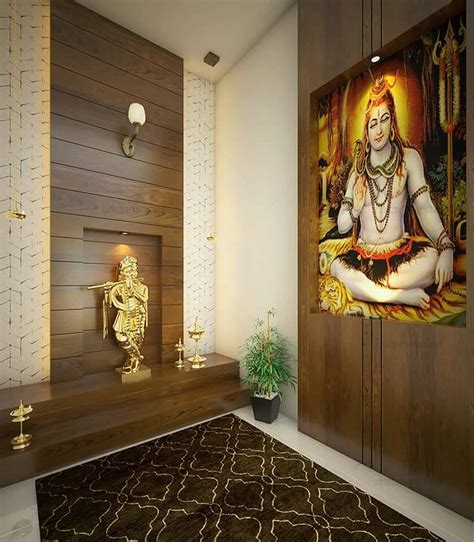 Pooja Room Living Room By Classicspaceinterior Pooja Room Door Design