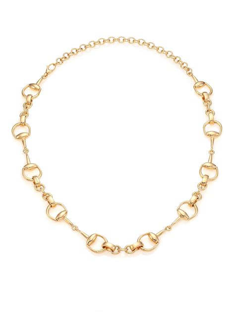 Lyst Gucci Horsebit 18k Yellow Gold Link Necklace In Metallic