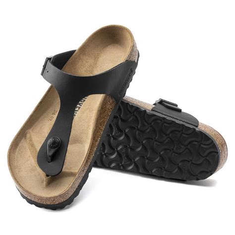 Sandals Birkenstock Gizeh Birko Flor Black Narrow Width Sandal