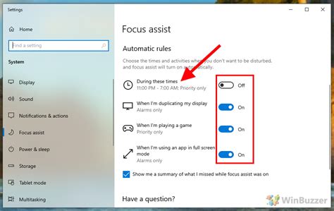 Windows 10 How To Configure Or Turn Off Focus Assist Do Not Disturb
