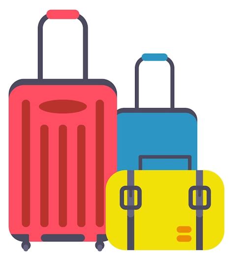 Premium Vector Travel Bags Icon Colorful Baggage Luggage Pile