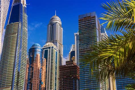 Modern Residential Architecture Of Dubai Marina Uae Stock Photo