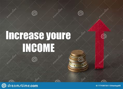 Increase Your Income. Money Bag And Up Drawn Chart. Increase Of Salary Or Income. Copy Space 
