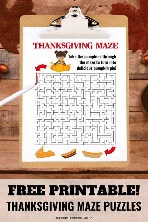 Set Of 6 Free Printable Thanksgiving Mazes To Solve