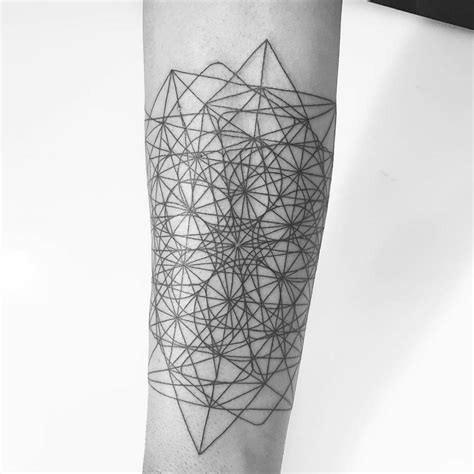 Fine Line Geometric Tattoo On The Right Forearm