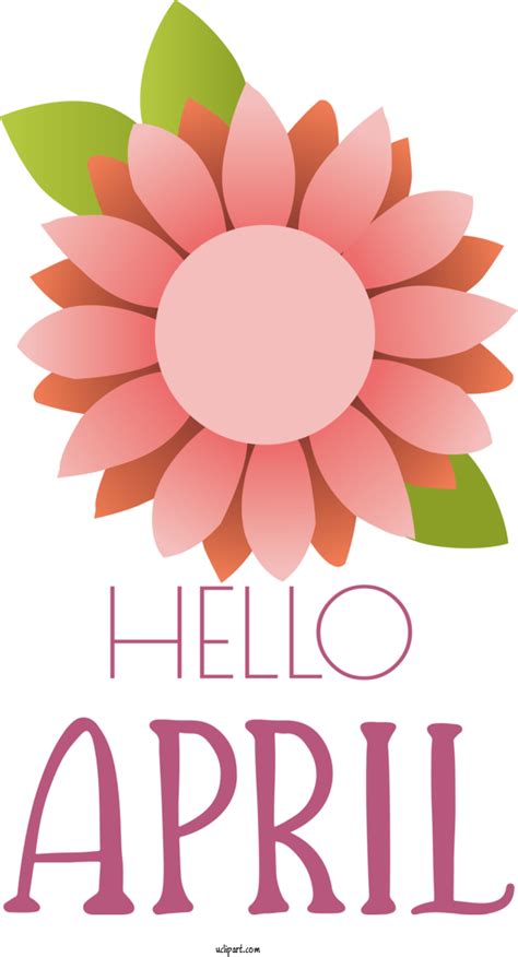 April Art Design Flower Clip Art For Fall Drawing For Hello April