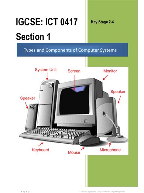 Section 1 Types And Components Of Computer Systems 041701