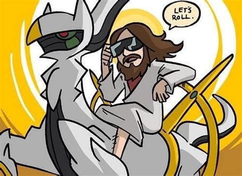 Jesus Riding An Arceus Pokemon