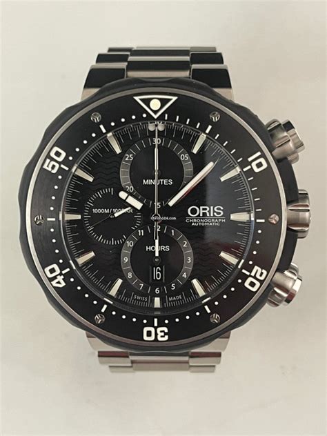 Oris Prodiver Chronograph Titanium 1000m Full Set For ฿88509 For Sale