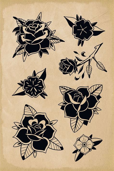 Traditional Black Tattoo Traditional Tattoo Flowers Traditional Roses