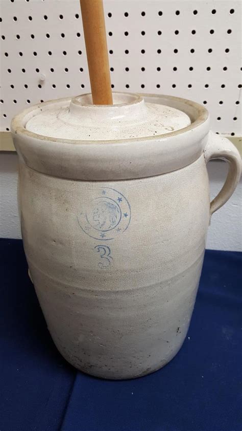 Sold Price Louisville Pottery Stoneware Gal Butter Churn January Pm Est