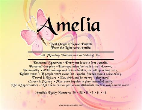 Amelia Names Meaning Random Business Name
