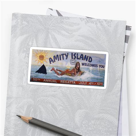 Welcome To Amity Island Sticker By Myronmhouse Redbubble