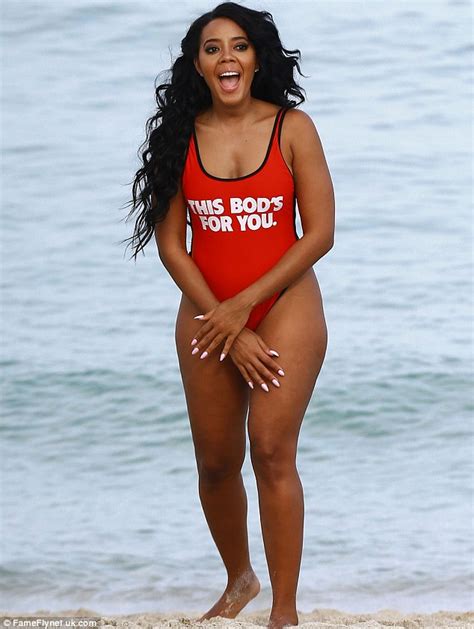 Angela Simmons Wears Red Bathing Suit While Doing Yoga On A Miami Beach Daily Mail Online